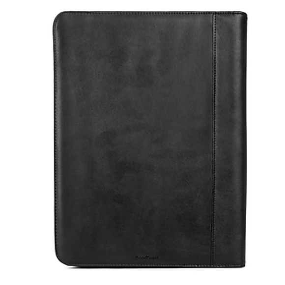 Black vegan leather pad folio with notepad and calculator, new - Picture 3 of 6